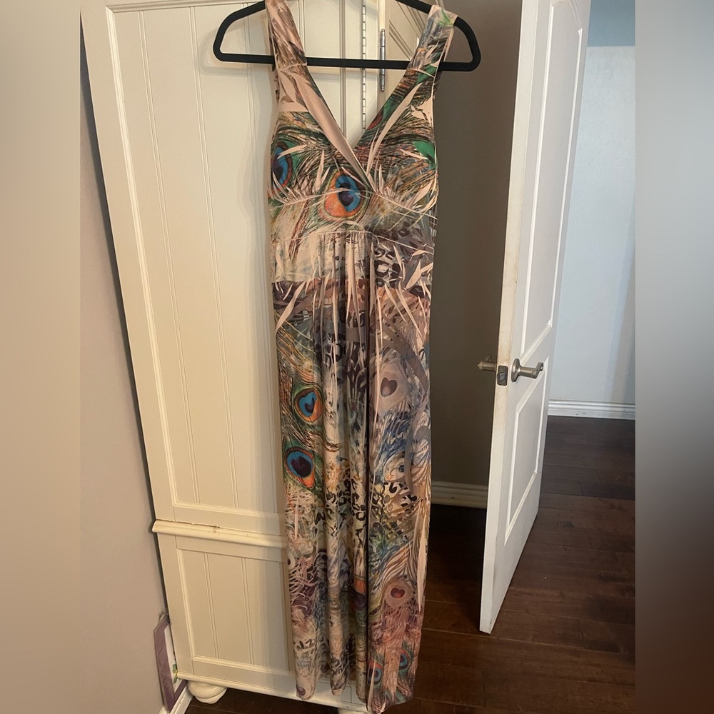 Peacock pattern maxi